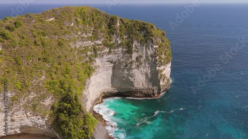 Kelingking Beach in Nusa Penida, Bali, Indonesia from above