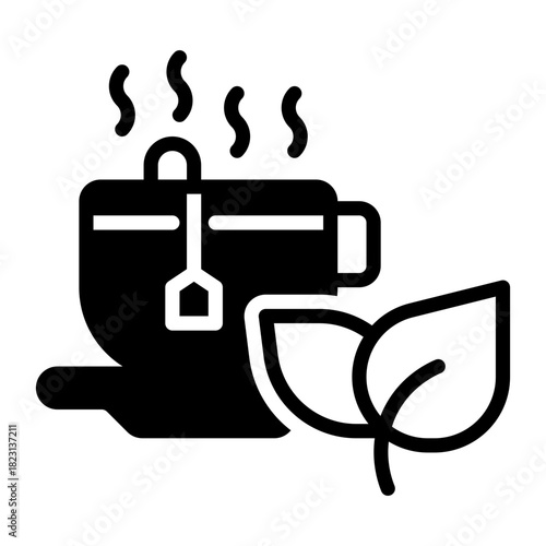 Tea icon, glyph icon style