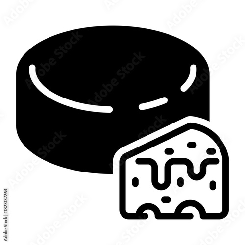 Cheese icon, glyph icon style