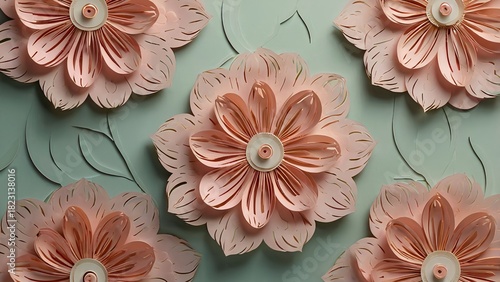 Kirigami style,Blossom Cutout Pattern