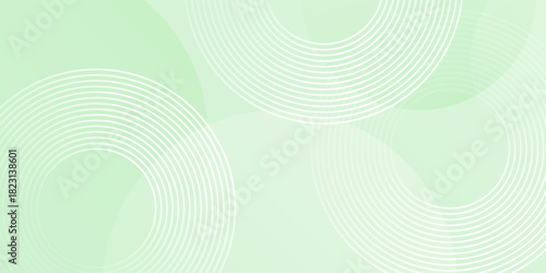Minimalist abstract soft Abstract Background in Gradient green and white Tones with Circles. Circle effect style simple abstract