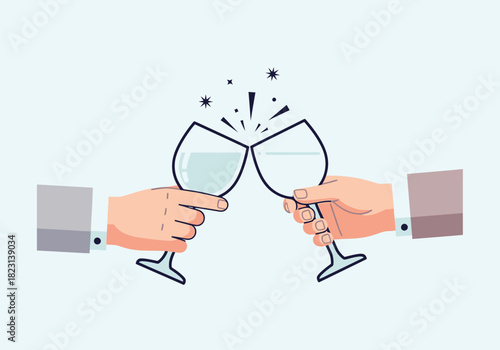 Cheers to Success Toasting with Wine Glasses, Celebrating with Friendship and Joyful Moments