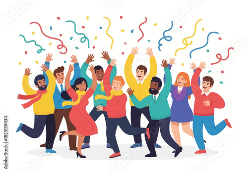 Celebrating Teamwork and Success Joyful Colleagues Embracing Achievement with Joy and Fun