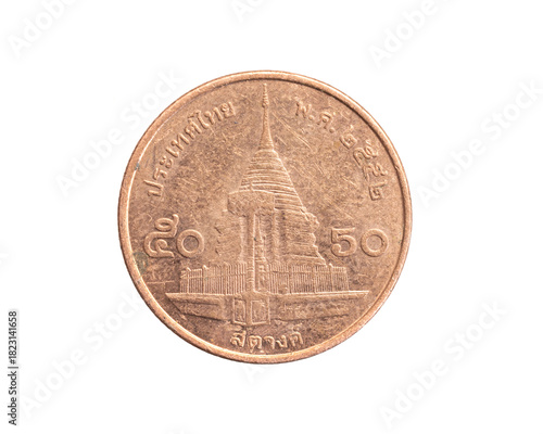 Wallpaper Mural Thailand fifty baht coin on a white isolated background Torontodigital.ca
