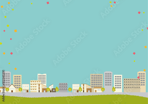 Illustrated cityscape background