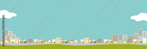 Illustrated cityscape background