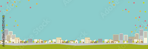 Illustrated cityscape background