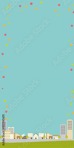 Illustrated cityscape background