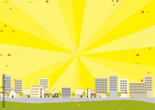 Illustrated cityscape background