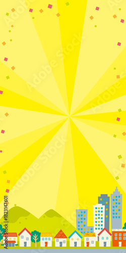 Illustrated cityscape background