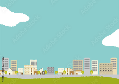 Illustrated cityscape background