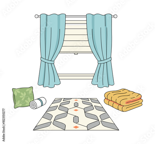 Home decor elements creating a cozy interior design