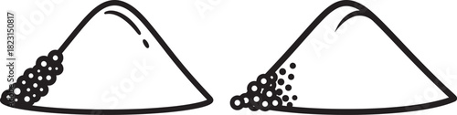Two stylized conical shapes with textured bases silhouette
