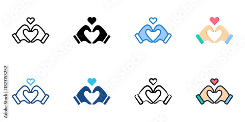 Compassion icon set multiple style collection vector illustration 
