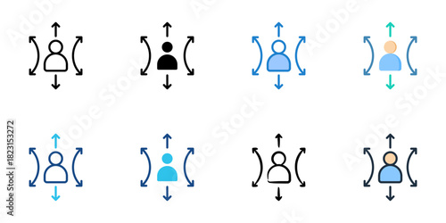 Flexibility icon set multiple style collection vector illustration 
