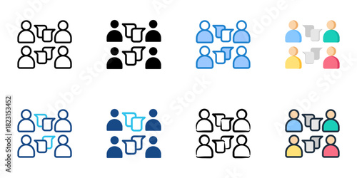 Consensus icon set multiple style collection vector illustration 
