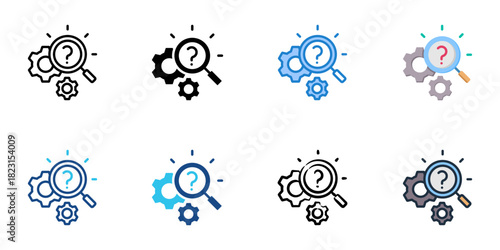 Problem analysis icon set multiple style collection vector illustration 
