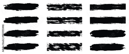 Brush strokes vector.