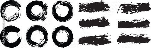 vector set of black ink splashes