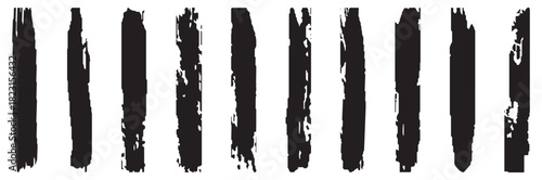 Black brush marks. black and white paint splashes. Set of paint brush stroke and abstract grunge banner for graphic background decoration
