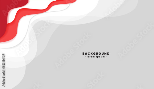 Red, white, and gray abstract shapes layer intricately for a modern background suitable for trendy design projects and presentations.