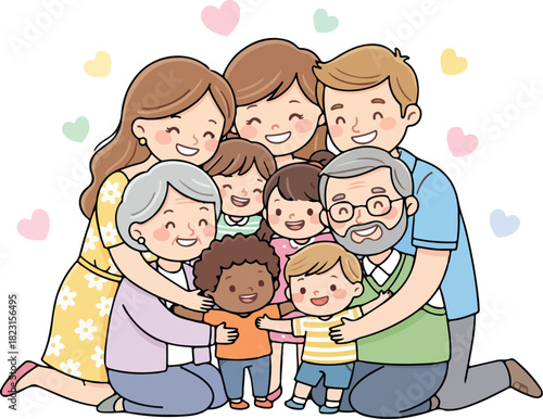 happy family with children