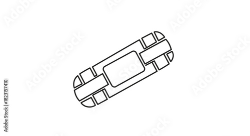 Adhesive bandage medical plaster icon. simple black outline symbol for wound care, first aid, healthcare, injury treatment, and protection logo.