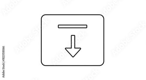Download icon symbol for web and mobile applications, digital data transfer, file saving, and software updates graphic illustration