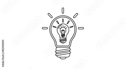 Outline lightbulb icon representing creative thinking, innovation, and bright ideas for problem-solving and inspiration.