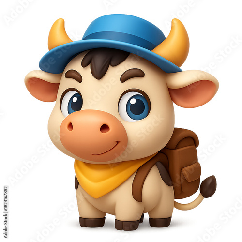 Obraz na płótnie funny cow with a hat