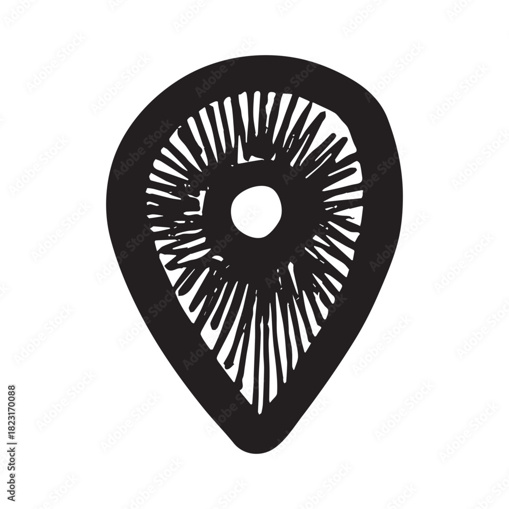 Obraz premium Hand drawn map pin Map marker pointer sign GPS and mapping tools Location pin symbol Pinpoint clipart in doodle style Single element for web, design