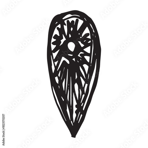 Hand drawn map pin Map marker pointer sign GPS and mapping tools Location pin symbol Pinpoint clipart in doodle style Single element for web, design