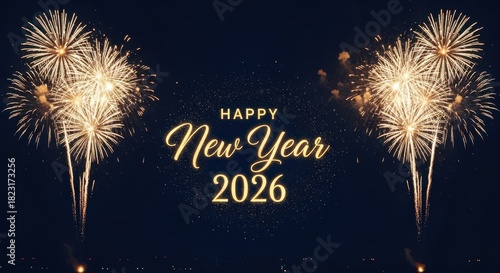 Happy New Year 2026 with Fireworks