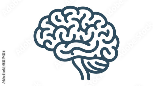 Simple human brain vector icon