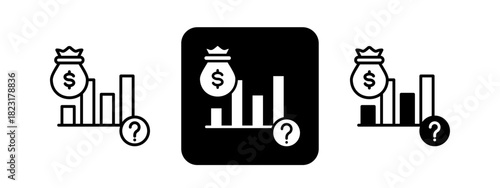 Venture Capital  Solid color and black line drawing vector illustration set