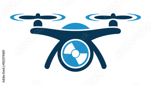 Drone quadcopter icon concept.