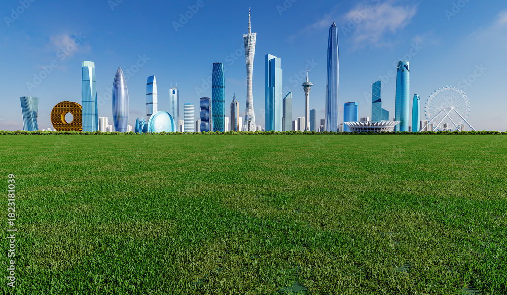 Φωτογραφία Skyline of Landmark Buildings in the Greater Bay Area of Guangdong Province, Chi