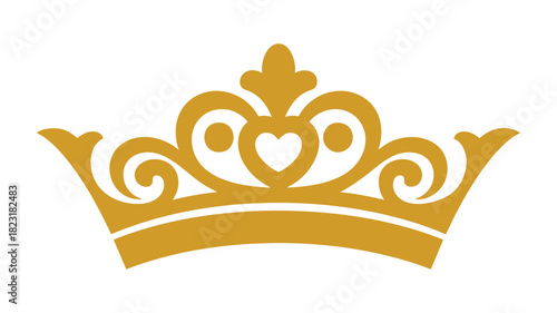 Golden ornate royal crown symbol