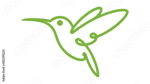 Green hummingbird outline icon