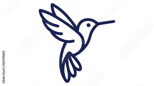 Hummingbird in flight line art