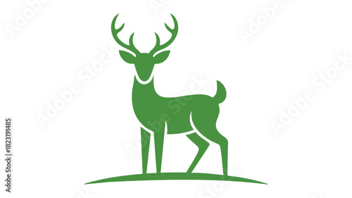 Green majestic deer silhouette