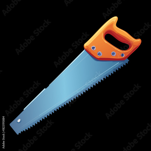 Classic wood saw instrument with sharp teeth for precise cutting in home improvement and professional woodworking jobs