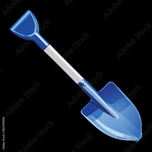 Professional manual shovel tool with metal blade and blue handle for heavy duty digging and construction work