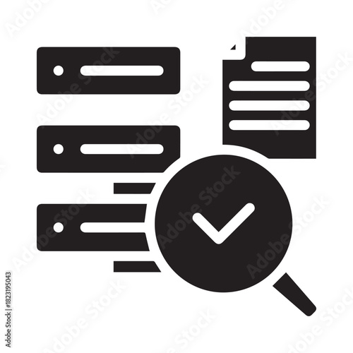 Security audit icon glyph style vector illustration