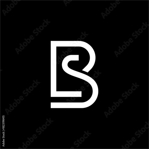 A modern, elegant monogram where B and S interlock with smooth, continuous lines. Ideal for luxury apparel or design studios.