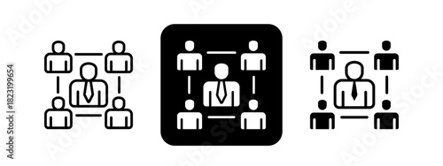 Group  Solid color and black line drawing vector illustration set