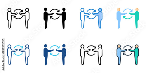 Interpersonal skills icon set multiple style collection vector illustration 
