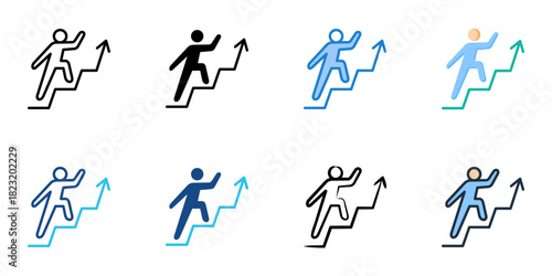 Self improvement icon set multiple style collection vector illustration 
