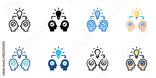 Mentoring icon set multiple style collection vector illustration 
