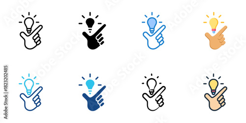 Resourcefulness icon set multiple style collection vector illustration 
